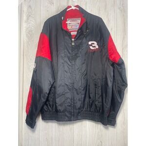 Vintage Dale Earnhardt Nutmeg Mills Jacket The Intimidator Men's XL Black/Red
